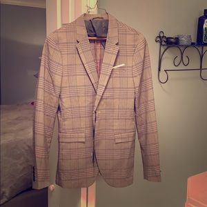 Zara man brown plaid sports coat